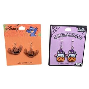 Halloween Earrings Bundle Disney Stitch + Hello Kitty Sanrio NEW Claire’s